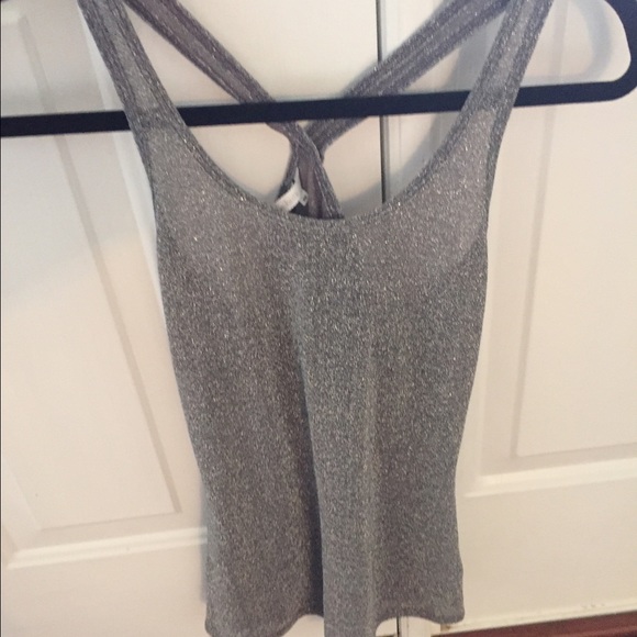 Silver sparkle tank...crossback