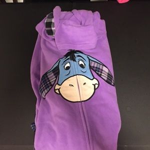 Disney Eeyore onesie (no feet) with hood.