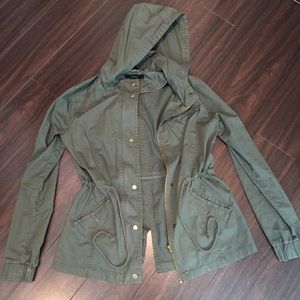 Adorable olive green utility jacket