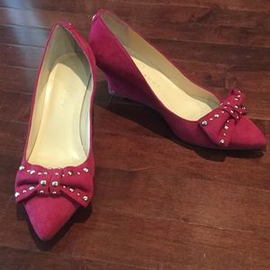 Ivanka Trump suede pointed toe wedges size 6.