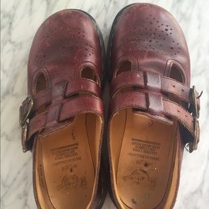 Maroon Dr Martens Mary Jane style