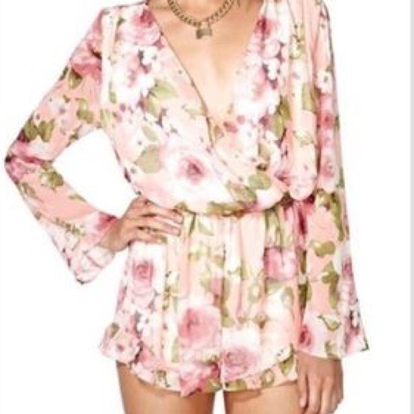 Honey Punch pink floral romper
