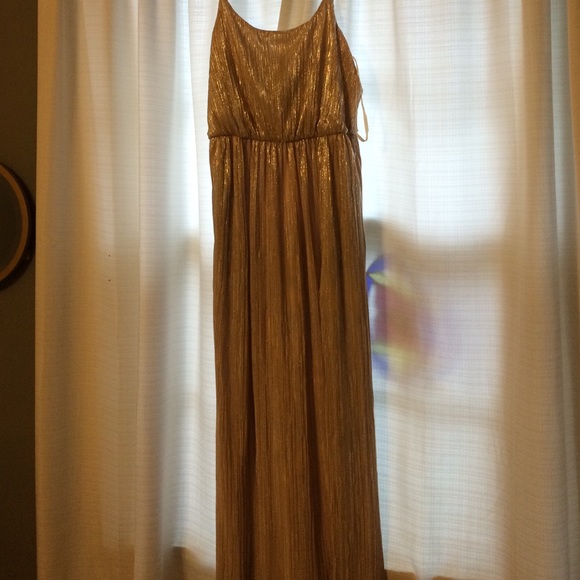 Bcbg gold long maxi dress