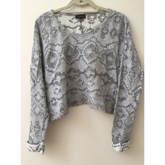 Topshop Navajo Crop Long Sleeve