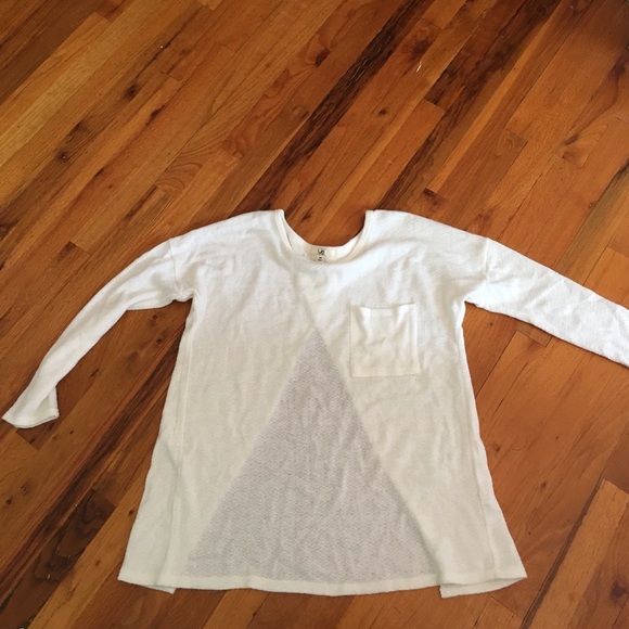 Soft long sleeve white seater with open back