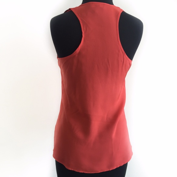 ✨SOLD✨ Bebe Dark Coral Petal Appliqué Silk Top - Picture 3 of 4