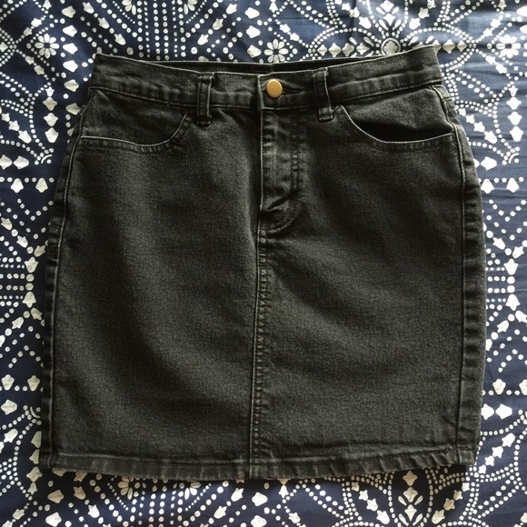 High-Waisted Denim Mini Skirt