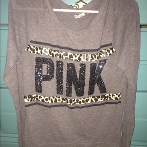 Grey (Pink) Small Long Sleeve