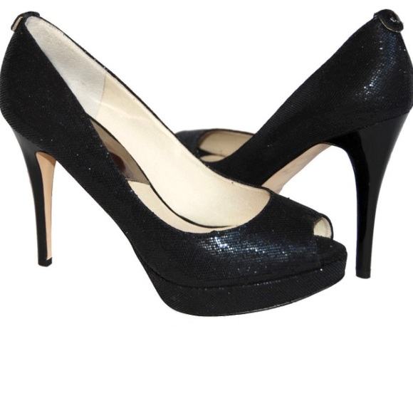 New Michael Kors glitter peep toe pumps