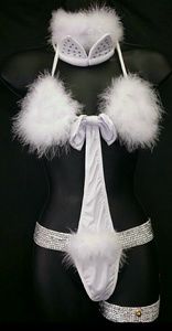 White  fur lingerie