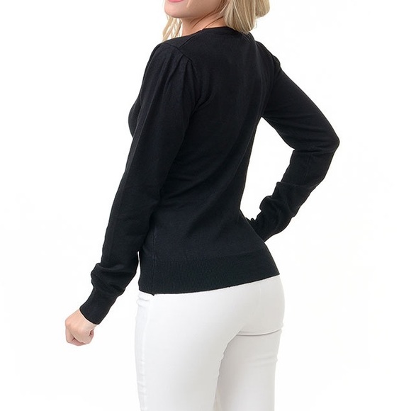 **UNAVAILABLE FOR NOW** Black Bow Front Sweater - Picture 2 of 4