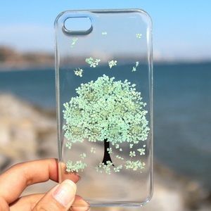 Handmade mint green flower tree case