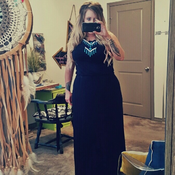 **sold**Navy blue maxi dress