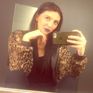 Fuzzy cheetah jacket