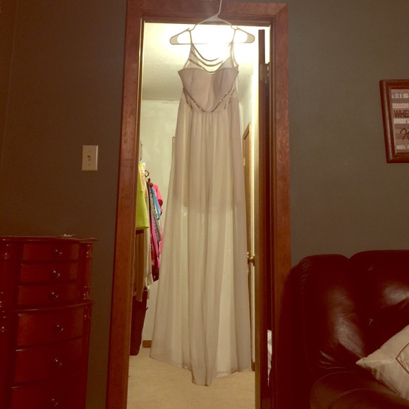 White Maxi Dress with Rhinestones