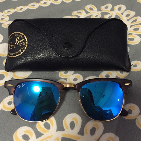 🎉HOST PICK🎉 Blue Reflective Ray Ban Clubmasters