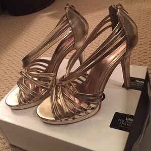 Gold strappy Aldo heels
