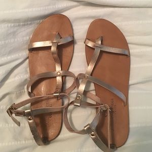 AEO rose gold gladiator sandal
