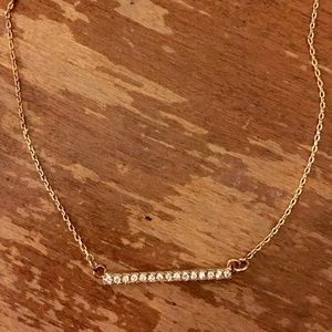 gold bar necklace with diamonds