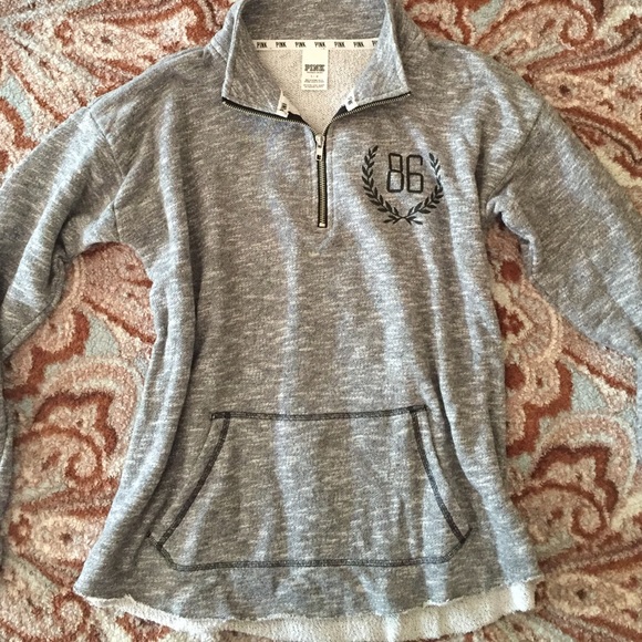 PINK Victoria's Secret Jackets & Blazers - PINK By Victoria Secret Raw Edge 1/4 Zip