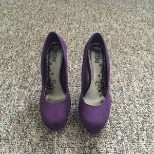 Purple Velvet High Heels