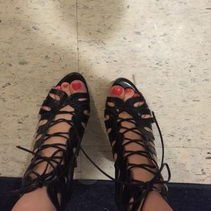 Nine West lace up heels