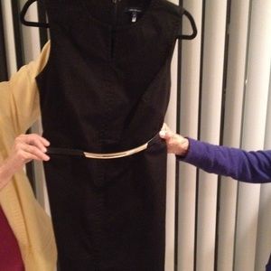 “SOLD” Classic Black Pique Sleeveless Dress