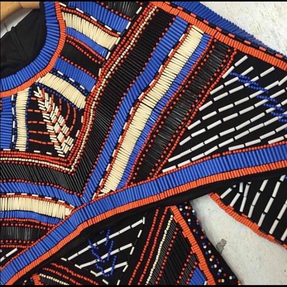 New Designer runway Mini heavily beaded dress - Picture 4 of 5