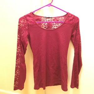 Long sleeved, lace shirt