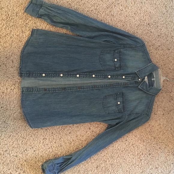 Blue, denim looking cardigan (100% cotton)