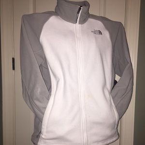 The North Face White/Gray Fleece Jacket