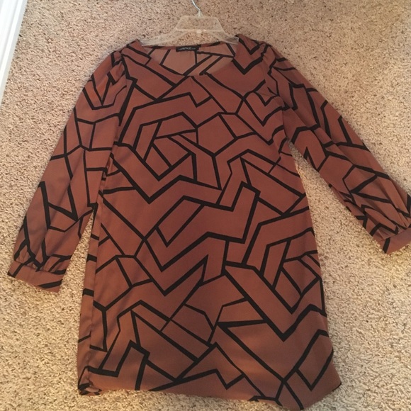 Dress, black and brown