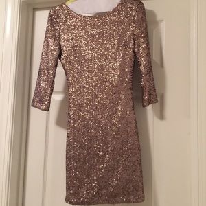 Tobi Gold Sequin Dress