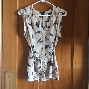 H&M Bird Silk Blouse