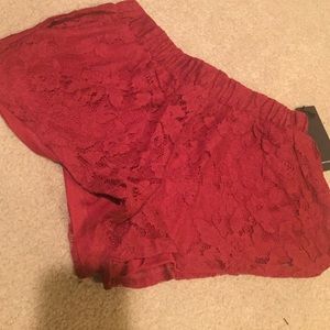 Red Lace Shorts