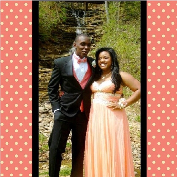 Jovani peach/light coral prom dress