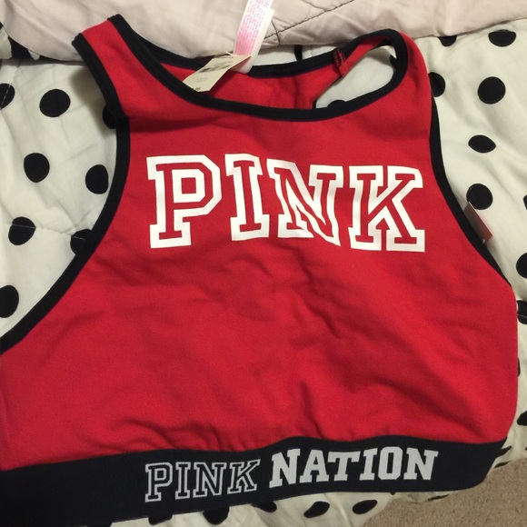 Pink sports bra