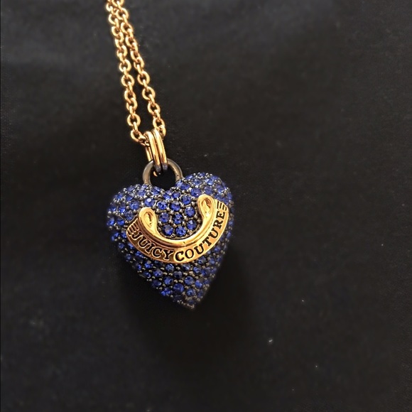 Juicy Couture Sapphire Blue Heart Necklace