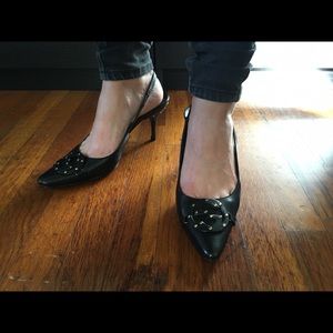 Vintage Gucci slingback with kitten heel.