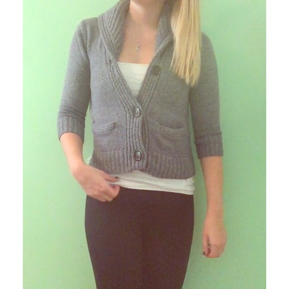 Gray Knit Hollister Cardigan