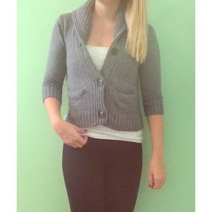 Gray Knit Hollister Cardigan