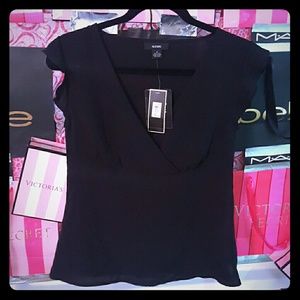 Alfani black silk blouse