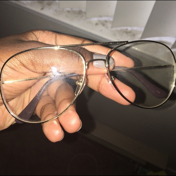 Gold aviator glasses