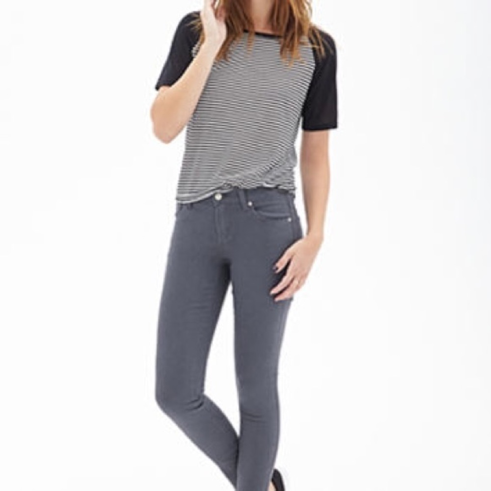 Forever 21 grey skinny jeans