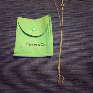 Tiffany silver script "n" necklace