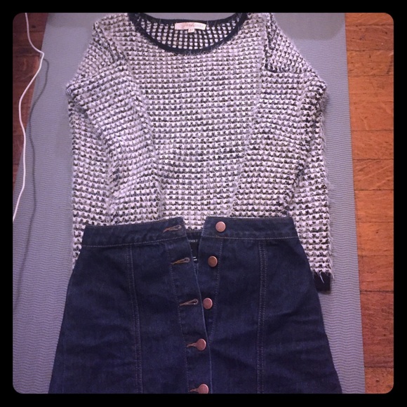 Stripped fuzzy sweater