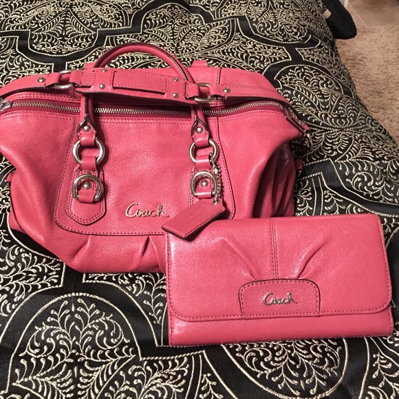 Coach purse and coach checkbook wallet