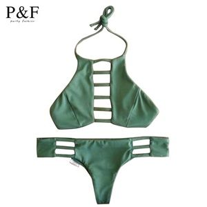 Green Cut Out Cheeky Bikini Bathing Suit ☀️