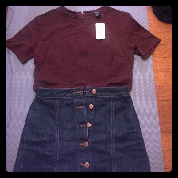 Burgundy crop top