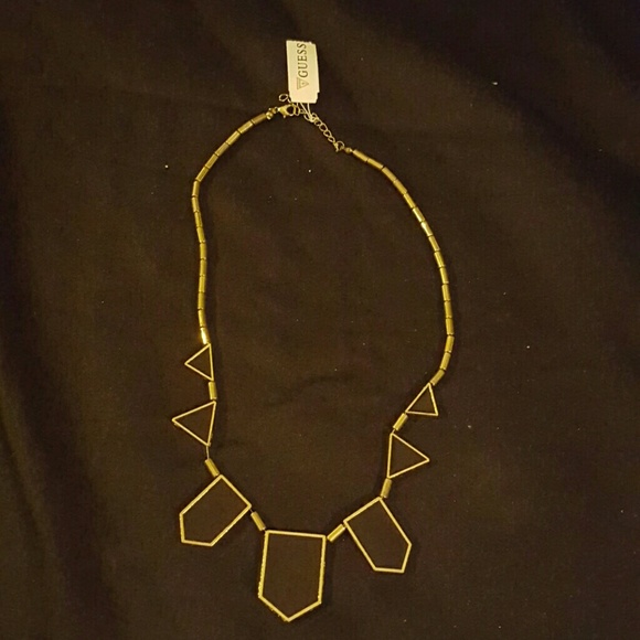 Guess necklace modern gold and black